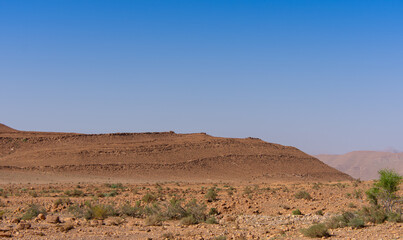 Desert valley in the Moroccan countryside near the Atlas Mountains