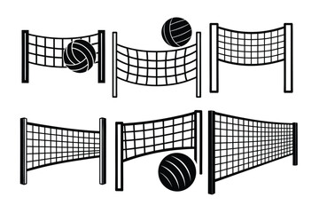 volleyball net shillouttes vector illustration   