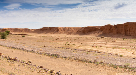 Desert valley in the Moroccan countryside near the Atlas Mountains