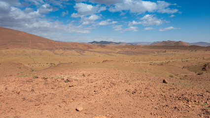 Desert valley in the Moroccan countryside near the Atlas Mountains