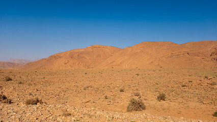 Desert valley in the Moroccan countryside near the Atlas Mountains