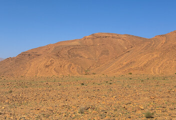 Desert valley in the Moroccan countryside near the Atlas Mountains