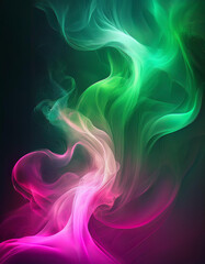 Obraz premium Red green smoke on a black background.