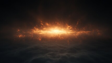 Naklejka premium Celestial Firestorm A Galactic Core's Fiery Embrace