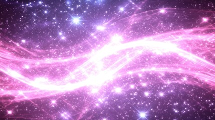 Fototapeta premium Celestial Nebula Pink Galactic Swirl with Sparkling Stars