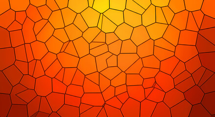 Abstract Orange Stained Glass Mosaic Background