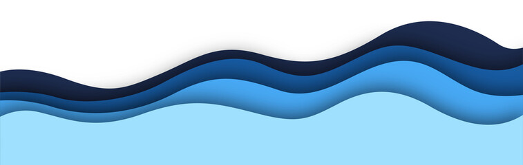 Abstract Wave Paper Cut Style