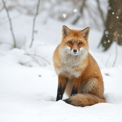 Obraz premium Fox in snow