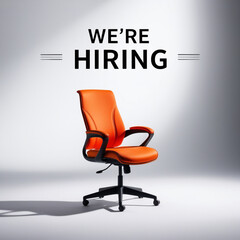 We are hiring message blank chair announcement Open job vacancies to join our team Recruitment sign