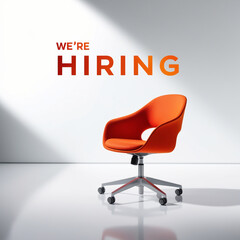We are hiring message blank chair announcement Open job vacancies to join our team Recruitment sign