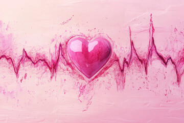 Heart with a pulsating heartbeat symbol.