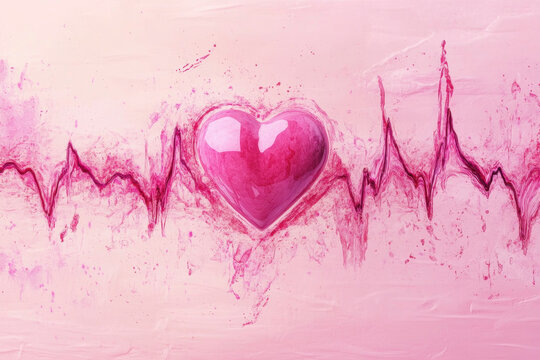 Heart with a pulsating heartbeat symbol.