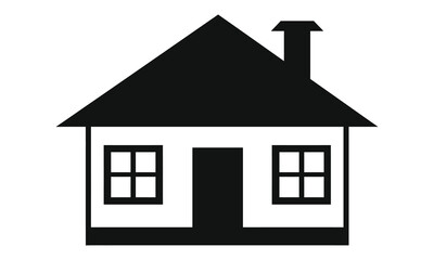 House icon, silhouette, outline, vector, illustration, isolated on a white background