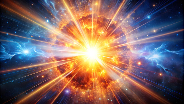 Spectacular Supernova Explosion with Radiant Energy Beams. Perfect for: Sci-Fi Festivals, Astronomy Gatherings, Space-Themed Parties