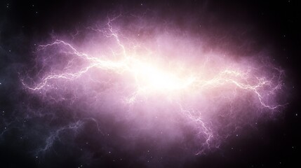 Cosmic Energy Burst Purple Nebula Lightning Storm
