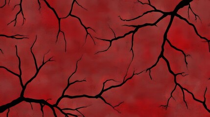 Crimson Cracked Earth Abstract Art Background
