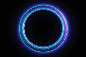 Obraz premium a blue ring with a neon glow on it