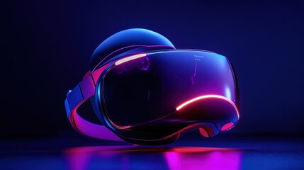 A modern virtual reality headset with vibrant lighting, designed for immersive experiences.