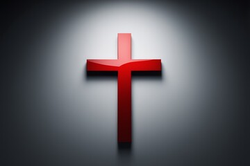 Obraz premium a red cross on a black background