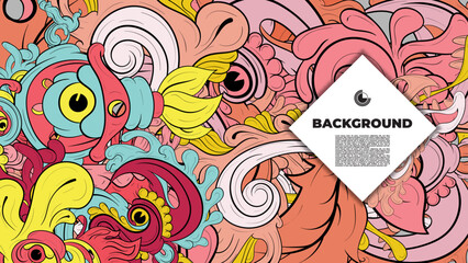 Vibrant and Playful Colorful Abstract Doodle Art Design for Posters, Book Covers, Flyers, Digital Backgrounds, Prints, and Wall Decor, Ideal for Modern and Creative Project