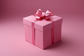 Obraz premium a pink gift box with a pink bow