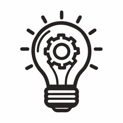 light bulb icon , bulb, light, idea, icon, lamp VECTOR