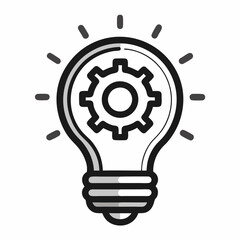 Customizable Light Bulb with Gear Vector Art