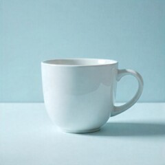Obraz premium A plain white ceramic mug with a simple, minimalist design, white background