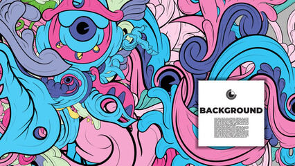 Vibrant and Playful Colorful Abstract Doodle Art Design for Posters, Book Covers, Flyers, Digital Backgrounds, Prints, and Wall Decor, Ideal for Modern and Creative Project