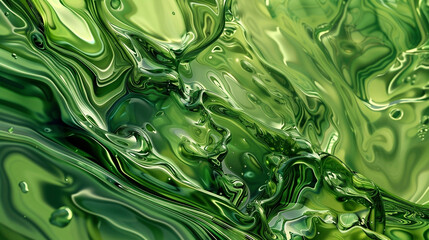 Obraz premium Abstract swirls of green liquid with texture. Suitable for backgrounds, wallpapers, and banners. Dynamic and flowing design.
