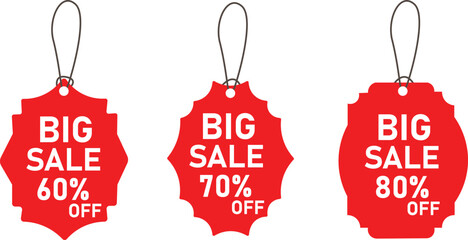 Offer Tag Discount Offer Big Sale Vector Illustration 