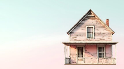 Rustic Pink House Weathered Wood Country Home Dream Home Porch Sky Background