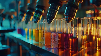 Automated Microscopic Analysis of Colorful Liquid Samples in Cylindrical Vessels