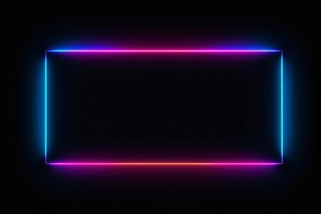 neon frame on black background
