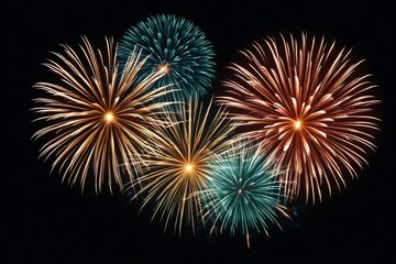 Fototapeta premium colorful fireworks on black background photo