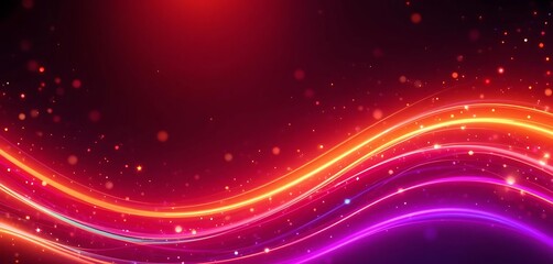 Obraz premium Abstract Glowing Waves with Sparkling Particles Background