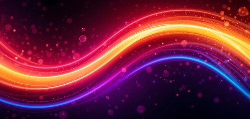 Obraz premium Abstract Colorful Waves with Glowing Particles Background