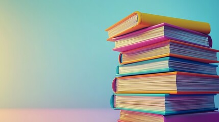Colorful Stack of Books Education Knowledge Reading Study