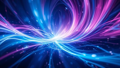 Obraz premium Abstract Blue and Purple Light Trails Flowing Dynamically