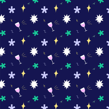Seamless pattern for Celebration. New Year Fire Works. 