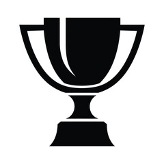 Trophy icon, silhouette, vector, outline, illustration isolated on white background.