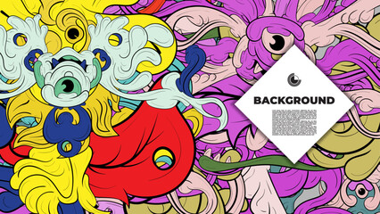 Vibrant and Playful Colorful Abstract Doodle Art Design for Posters, Covers, Flyers, Backgrounds, Prints, and Wall Decor, Perfect for Adding a Creative Touch to Any project