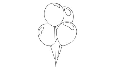 line art of balloon illustration © barnawi