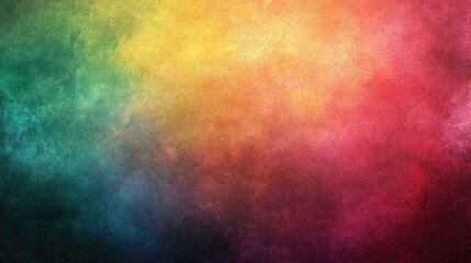 In vintage style, a rainbow-gradient background has soft focus, grainy texture. With much text space, its bright colors and blurred edges form a minimalist detailed look.
