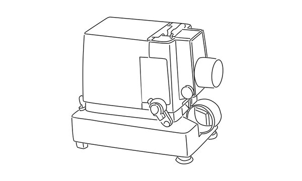 black and white projector line art clip art preview
