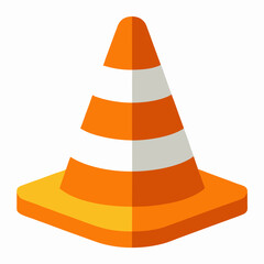 traffic cone vector icon on white background
