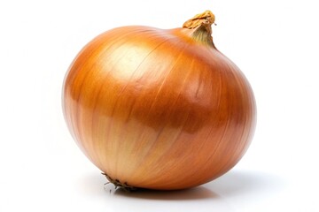 A large, round onion with a stem on top