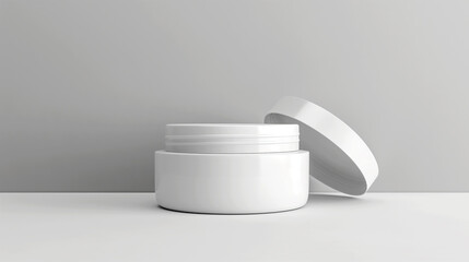 White Cosmetic Cream Jar Mockup for Skincare Product Branding and Design