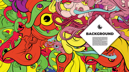 Vibrant and Playful Colorful Abstract Doodle Art Design for Posters, Covers, Flyers, Backgrounds, Prints, and Wall Decor, Perfect for Adding a Creative Touch to Any project