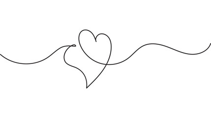 Single line illustration featuring a heart design
